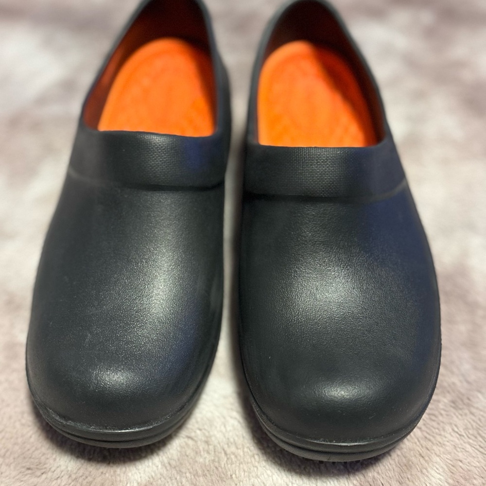 CROCS Black Slip-On with Orange Interior